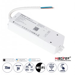 GloboStar® 71437 WL1-P75V24 Mi-BOXER DC Smart Wifi & RF 2.4Ghz & Push Dimming Power Supply Τροφοδοτικό SELV & Controller / Dimmer All in One AC100-240V σε DC 24V 1 x 3A 75W - Max 3A 75W - IP20 Μ19 x Π5.5 x Υ3.2cm - 5 Years Warranty