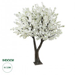 GloboStar® Artificial Garden BIANCA CHERRY BLOSSOM TREE 20362 Τεχνητό Διακοσμητικό Δέντρο Λευκό Άνθος Κερασιάς Υ350cm