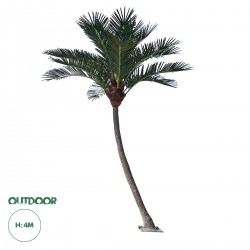 GloboStar® Artificial Garden CURVED COCONUT PALM TREE 20443 Τεχνητό Διακοσμητικό Κυρτό Φοινικόδεντρο Κοκοφοίνικας Εξωτερικού Χώρου IP68 UV Certified Protection Υ400cm