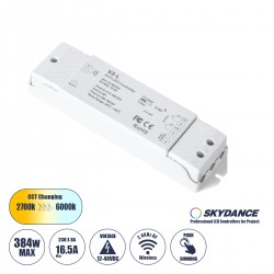 GloboStar® 71565 V2-L SKYDANCE DC RF 2.4Ghz Dimmer High Speed Controller & Push Dimming 2 Κανάλια DC 12-48V 2 x 8A 384W - Max 16.5A 384W - IP20 Μ17.5 x Π4.5 x Υ2.5cm - 5 Years Warranty