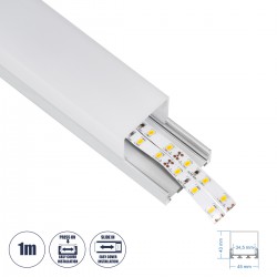 GloboStar® SURFACEPENDANT-PROFILE 70864-1M Προφίλ Αλουμινίου - Βάση & Ψύκτρα Ταινίας LED με Λευκό Γαλακτερό Κάλυμμα - Επιφανειακή & Κρεμαστή Χρήση - Πατητό Κάλυμμα - Ασημί - 1 Μέτρο - Μ100 x Π4.5 x Υ4.2cm