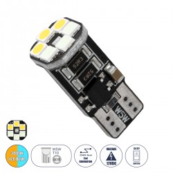 GloboStar® T10 W5W 81466 Λάμπα Αυτοκινήτου LED 3 Stage Color Change by Switch On/Off  2rd Generation Can-Bus Series 10xSMD3535 1.3W 156lm 360° DC 10-48V IP20 Μ1 x Π1 x Υ2.5cm Θερμό Λευκό 3000K & Ice Blue