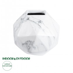 GloboStar® Artificial Garden BRIXTON 20784 Επιδαπέδιο Πολυεστερικό Τσιμεντένιο Κασπώ Γλάστρα - Flower Pot Λευκό Μ30 x Π30 x Υ30cm