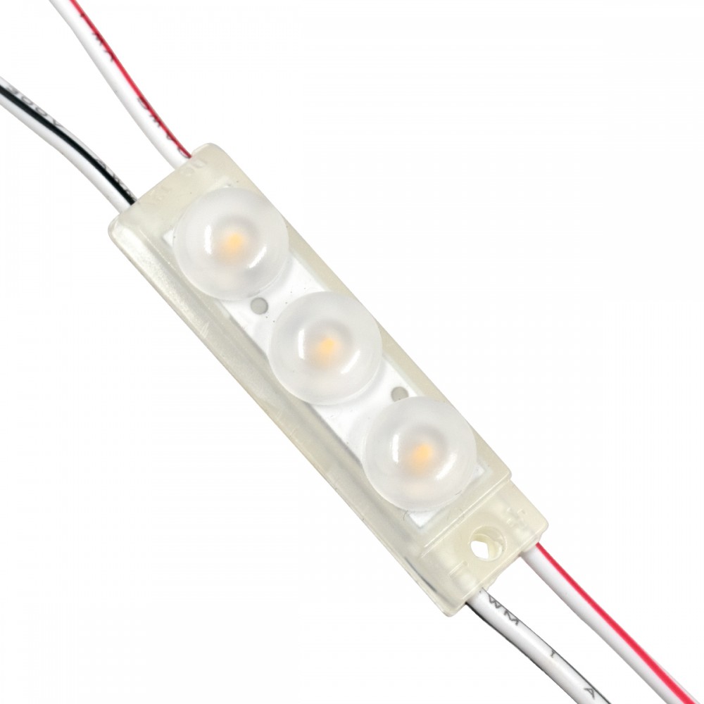 GloboStar® 73710 20 Τεμάχια x LED Modules 3 x SMD 3030 LUMILED LUXEON CHIP 1W 120lm DC 12V IP67 Θερμό Λευκό 3000K