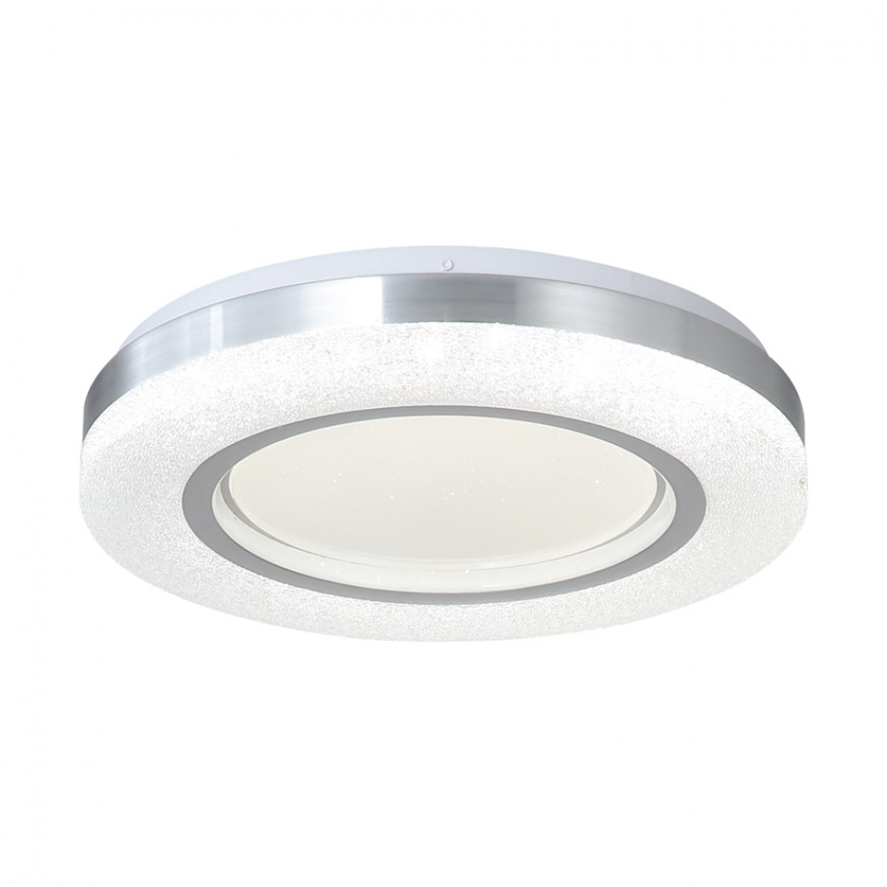 InLight Πλαφονιέρα οροφής LED 54W 3CCT από λευκό και ασημί ακρυλικό D:40cm (42016-B)