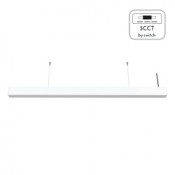 InLight Κρεμαστό φωτιστικό LED 60W 3CCT (By Switch) από αλουμίνιο σε λευκή απόχρωση D:180cm (6072-180-WH)