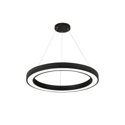 InLight Κρεμαστό φωτιστικό LED 68W 3CCT (by switch on base) σε μαύρη απόχρωση D:60cm (6073-60-BL)