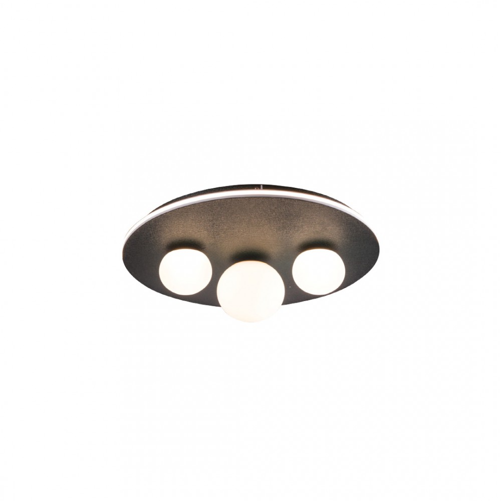 InLight Πλαφονίερα οροφής LED 30W 3CCT (by switch on base) και 3XG9 σε μαύρο χρώμα D:50cm (6089-BL)