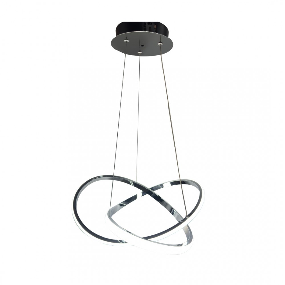InLight Κρεμαστό φωτιστικό LED 48W 3CCT (by switch on base) σε χρώμιο D:60cm (6082-CH)