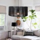 Inlight Κρεμαστό φωτιστικό με καπέλο απο ίνα 1xE27 D:60cm (4056-A)