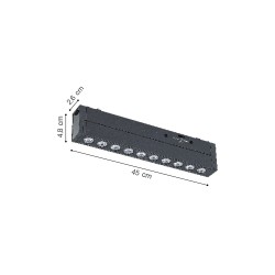 Inlight Φωτιστικό LED 20W 3CCT για Ultra-Thin μαγνητική ράγα σε μαύρη απόχρωση D:45X2,6X4,8cm (TMU0160-BL)