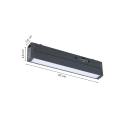 Inlight Γραμμικό φωτιστικό LED 20W 3CCT για ultra thin ράγα σε μαύρη απόχρωση D:62X2,6X4,8cm (TMU0170-Black)