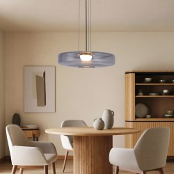 Inlight Κρεμαστό φωτιστικό από φιμέ γυαλί 12W 1644LM 3000K D:45x11cm (4069-Smoky)