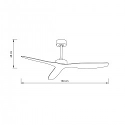 it-Lighting Trent - Fan in White and wooden Color (102000615)