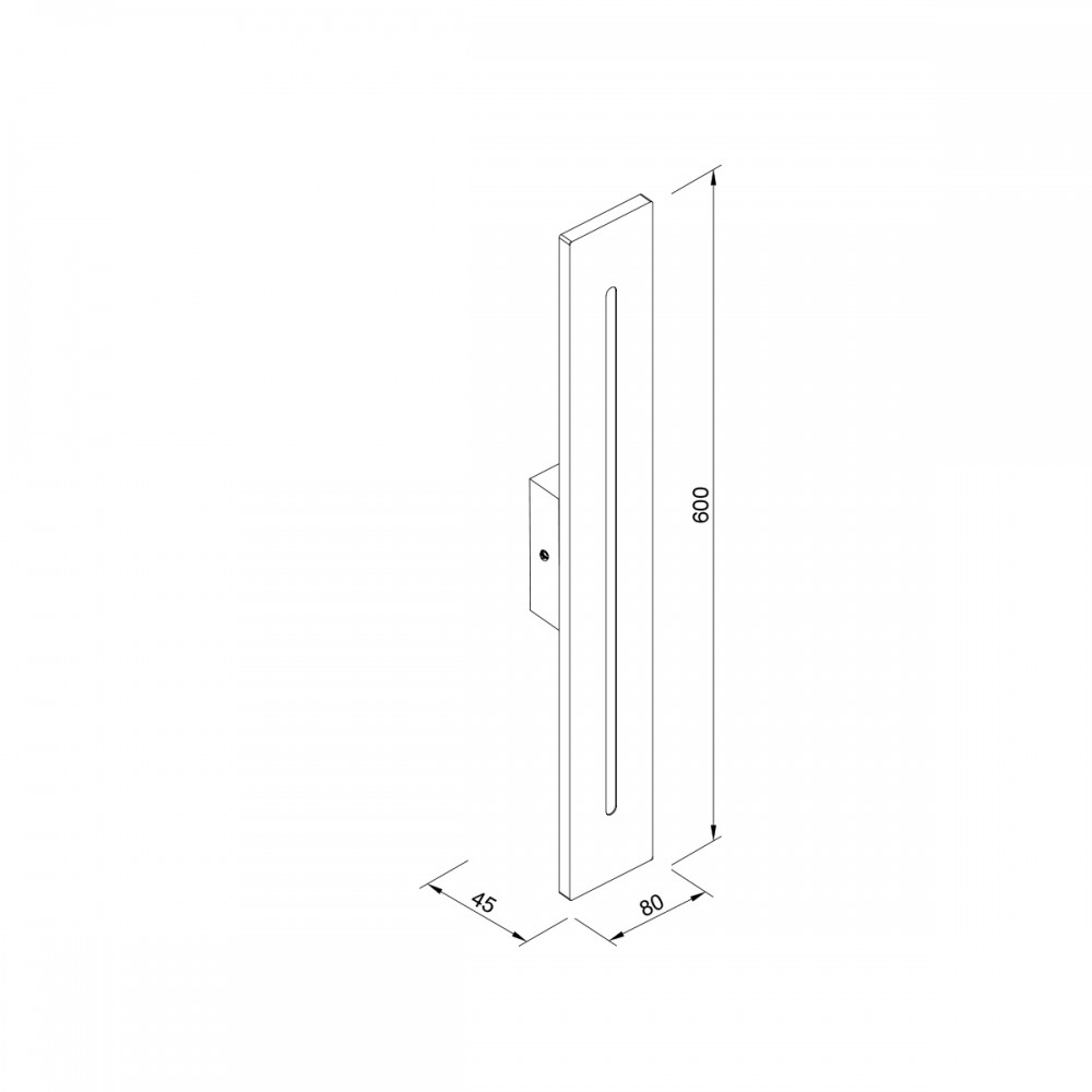 it-Lighting Barton LED 15W 3000K Outdoor Wall Lamp Black D:45x80x600 mm (80205911)