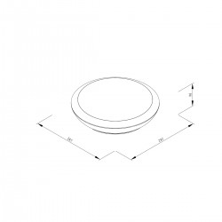 it-Lighting Champlain 1xE27 Outdoor Ceiling Light Grey D:90x285x285mm (80300834)