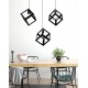 InLight Κρεμαστό φωτιστικό από μαύρο μέταλλο 3XE27 D:60cm (4400-3-BL-ΡΑΓΑ)