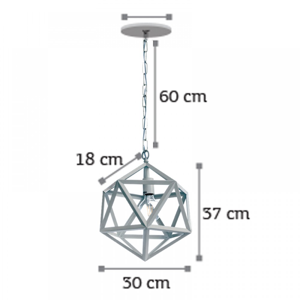 InLight Κρεμαστό φωτιστικό από λευκό μέταλλο 1XE27 D:30cm (4418-WH)