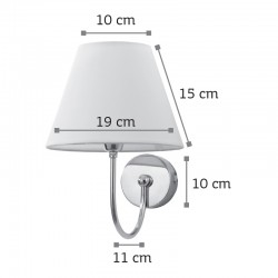 InLight Επιτοίχιο φωτιστικό από μέταλλο σε λευκή απόχρωση και υφασμάτινο καπέλο 1XE14 D:23cm (43022-Λευκό)