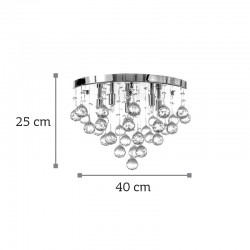 InLight Φωτιστικό οροφής από χρώμιο μέταλλο και διάφανα κρύσταλλα 5XG9 D:40cm (5292-Β)