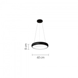 InLight Κρεμαστό φωτιστικό LED 54W 3CCT από μαύρο και λευκό ακρυλικό D:40cm (42023-B-Black)