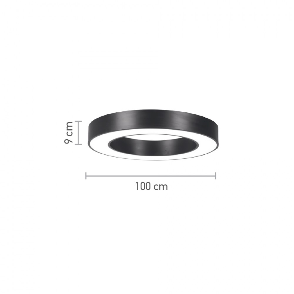 InLight Κρεμαστό φωτιστικό LED 70W σε μαύρη απόχρωση D:100cm (6171-100-BL)