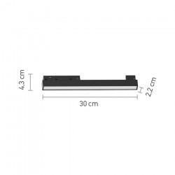 InLight Φωτιστικό LED 12W 4000K για μαγνητική ράγα σε μαύρη απόχρωση D:30cmX4,3cm (T01702-BL)