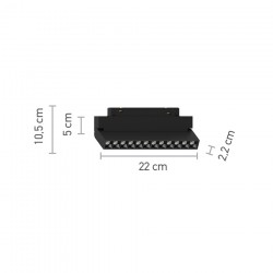 InLight Φωτιστικό LED 12W 3000K για μαγνητική ράγα σε μαύρη απόχρωση D:22cmX10,5cm (T01601-BL)