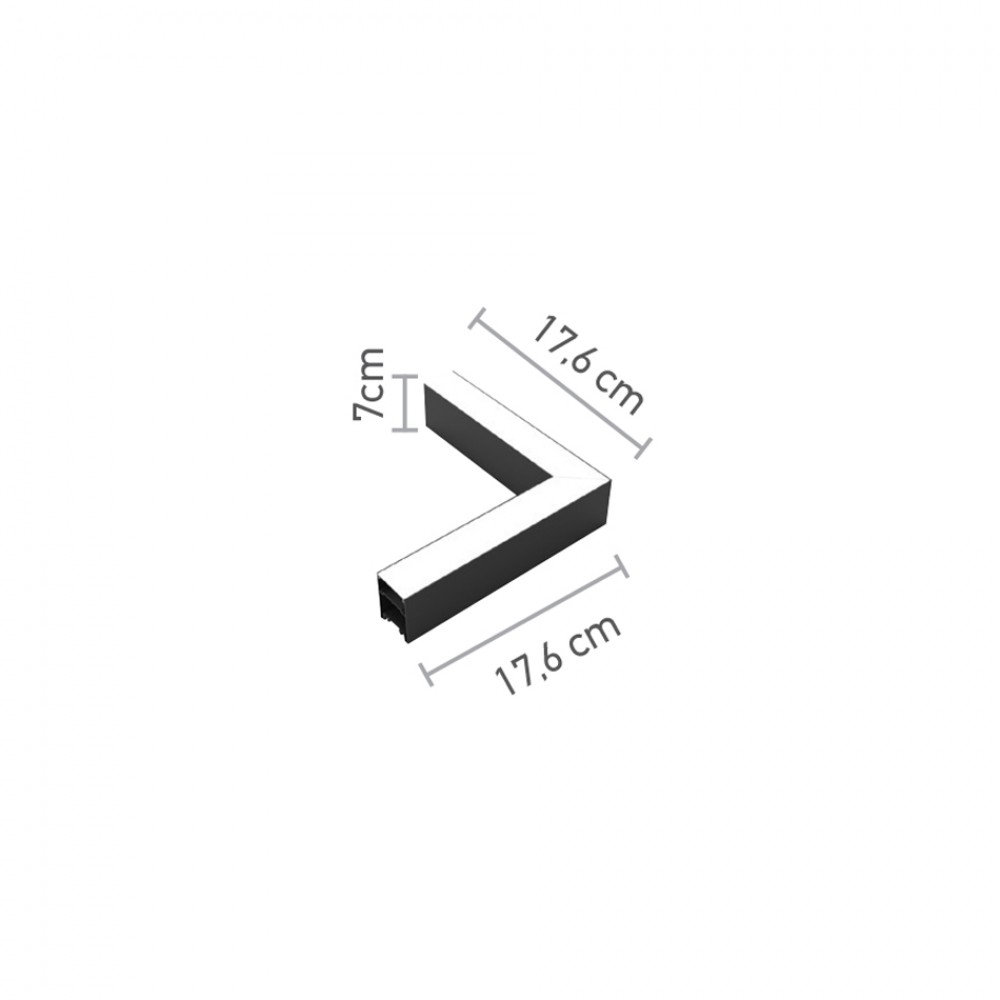 InLight Γωνιακός σύνδεσμος LED 8W 3000K σε μαύρη απόχρωση D:17,6cmX17,6cm (L004-BL)