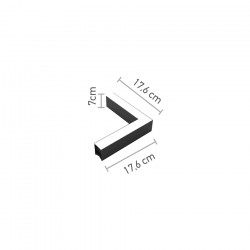 InLight Γωνιακός σύνδεσμος LED 8W 3000K σε μαύρη απόχρωση D:17,6cmX17,6cm (L004-BL)