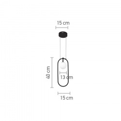 InLight Κρεμαστό φωτιστικό LED 14W 3000K και 1XG9 σε μαύρο χρώμα D:40cm (6060-BL)