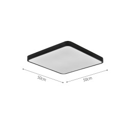 InLight Πλαφονιέρα οροφής LED 96W 3CCT (by switch on base) από γκρί μέταλλο και ακρυλικό D:50cm (42034-Gray)