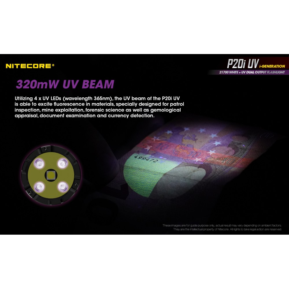 ΦΑΚΟΣ LED NITECORE PRECISE P20I UV, Tactical, Strobe Ready