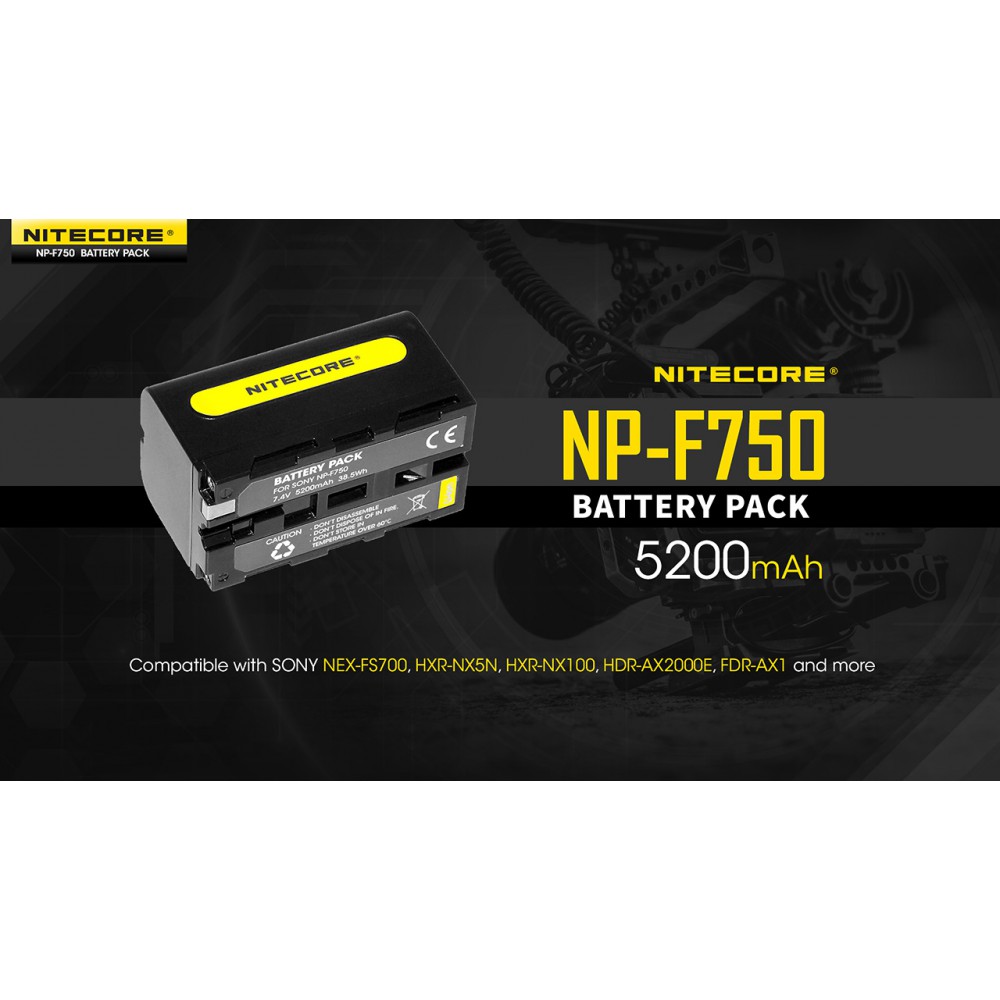 ΜΠΑΤΑΡΙΑ NITECORE NP-F750, για Sony, 7.4V, 5200mAh, 38,5Wh