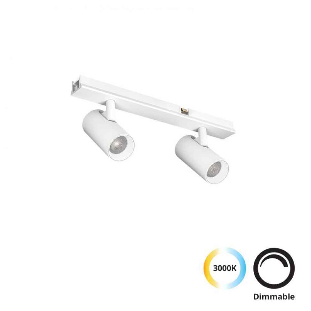 Διπλό Σποτ Track 7W Λευκό Slim Magnetic Viokef