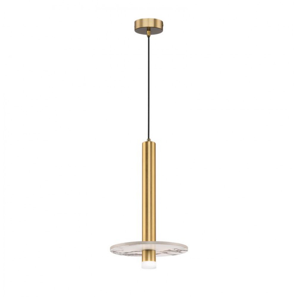 LED Κρεμαστό Φωτιστικό Μονόφωτο Χρυσό 8W CRI 94 Leandros - Viokef