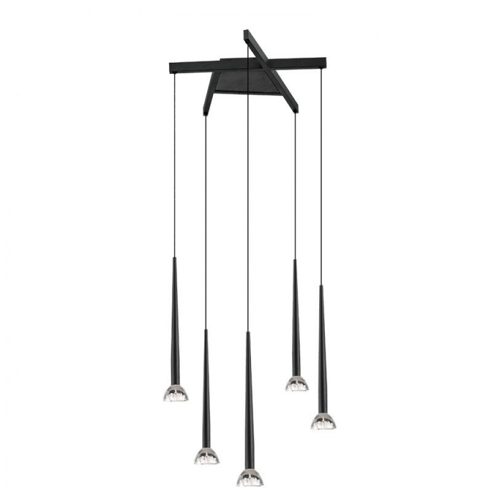LED Κρεμαστό Φωτιστικό Μαύρο 5/Φωτο 32W cri93 Rina - Viokef