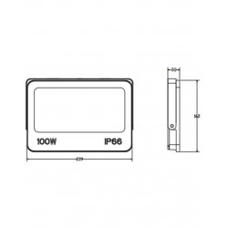 ΠΡΟΒΟΛΕΑΣ LED DOB 100W 3CCT(3000/4000/6500K) 180-265V 9500lm 120° IP66 ΑΝΘΡΑΚΙ UNIVERSE