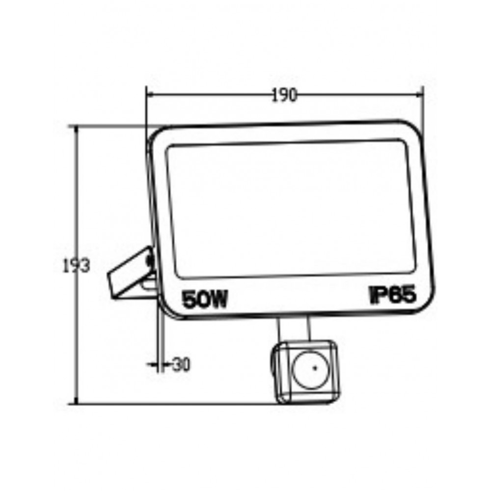 ΠΡΟΒΟΛΕΑΣ LED DOB 50W ME ANIXNEYTH 3CCT(3000/4000/6500K) 180-265V 4750m 120° IP65 ΑΝΘΡΑΚΙ UNIVERSE