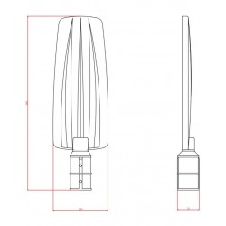 ΦΩΤΙΣΤΙΚΟ ΔΡΟΜΟΥ LED SMD DOB 100W 6500K 180-265V 10000lm 70°x140 IP66 ΑΝΘΡΑΚΙ UNIVERSE