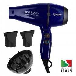 Boss 6000 Blue Ultra Ionic Line - Επαγγελματικό Πιστολάκι Μαλλιών Με 2 Στόμια & Φυσούνα 2500 W