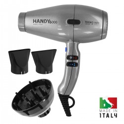 Handy 6000 Superpower Silver 6000 Line - Επαγγελματικό Πιστολάκι Μαλλιών Με 2 Στόμια & Φυσούνα 2500 W