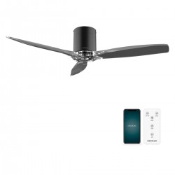 Energy Silence Aero 5285 Black Transparent Connected CEC-08497 - Ανεμιστήρας Οροφής Διπλής Κατεύθυνσης Με Τηλεχειριστήριο 40W