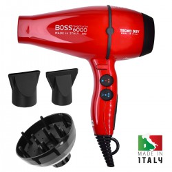 Boss 6000 Red Ultra Ionic Line - Επαγγελματικό Πιστολάκι Μαλλιών Με 2 Στόμια & Φυσούνα 2500 W