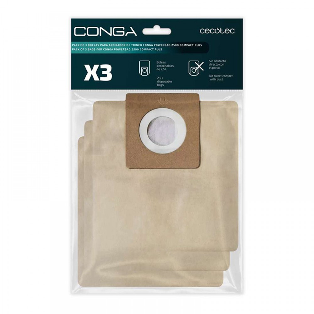 CONGA POWERBAG 2500 COMPACT PLUS 60944 - Σακούλα για την Ηλ. Σκούπα Conga Power Bag 2500 Compact Plus 3τμχ.