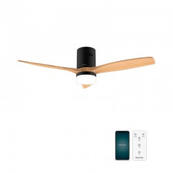 ENERGYSILENCE AERO 5600 AQUA BLACK&LIGHTWOOD CONNECTED 08533 - Ανεμιστήρας Οροφής Wi-Fi IP44 με Τηλ/ριο 40W