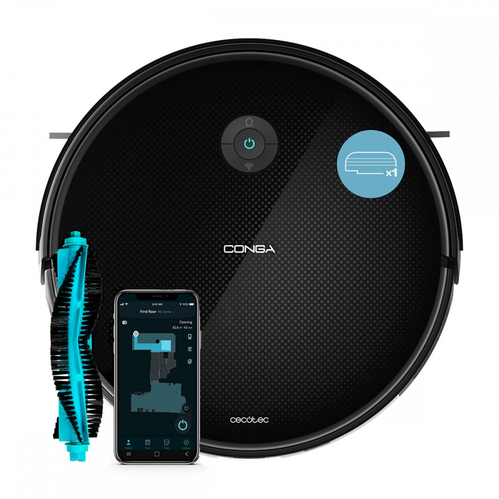 Conga 2499 Ultra Genesis CEC-08145 - Σκούπα Ρομπότ για Σκούπισμα & Σφουγγάρισμα Με Wi-Fi Μαύρη