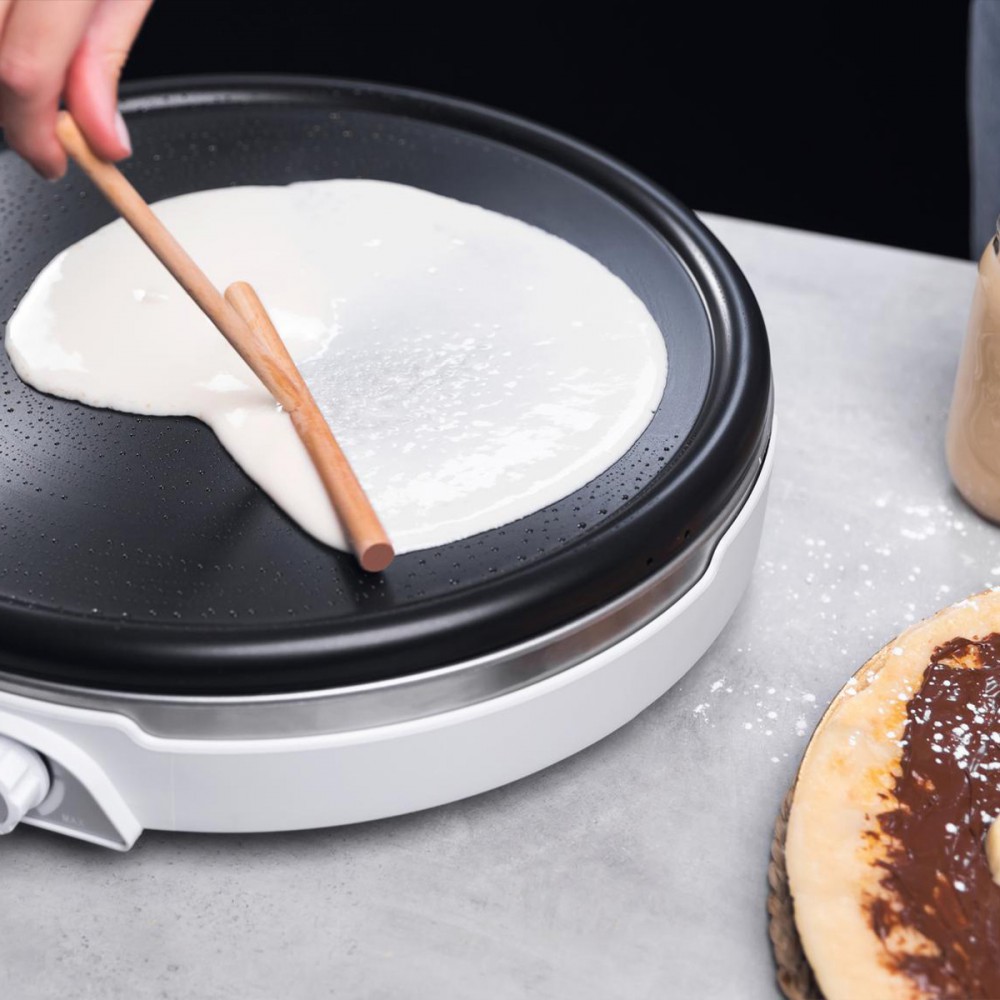 Fun Crepestone XL Inox CEC-08019 - XL Κρεπιέρα 38 Cm Λευκή 1350 W