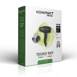 Kompact Turbo 3600 Black 2000 Line - Επαγγελματικό Πιστολάκι Μαλλιών Με 1 Στόμιο & Φυσούνα 2000 W