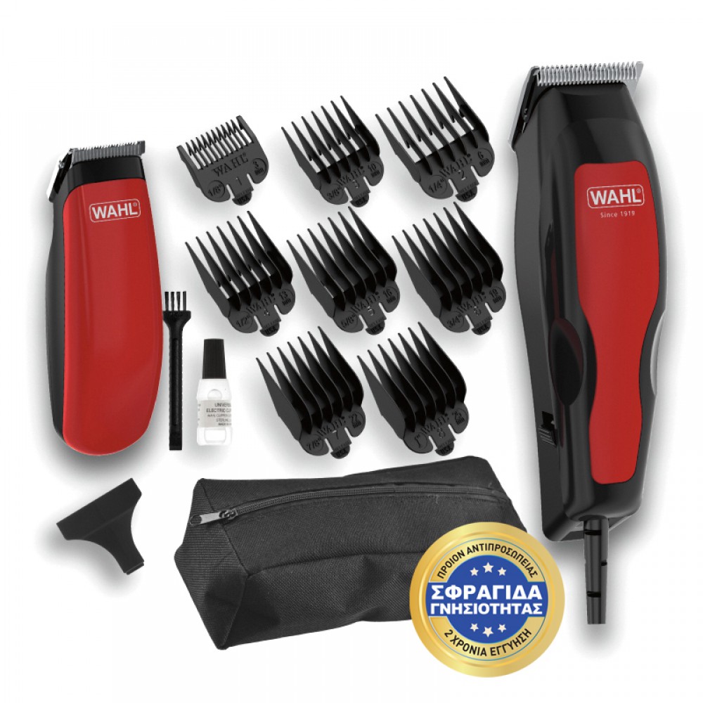 HOME PRO 100 COMBO RED - Σετ Κουρευτική Μηχανή Ρεύματος & Trimmer Μπαταρίας